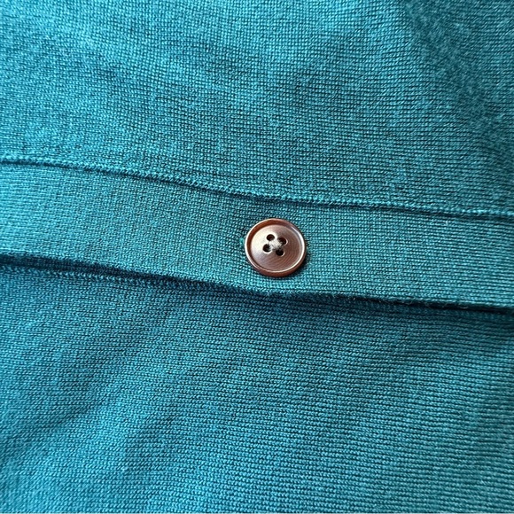 Banana Republic Women's Medium Fine Merino Wool V-Neck Cardigan Dark Teal Color - Picture 13 of 15